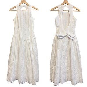 GUNNE SAX BY JESSICA MCCLINTOCK Vintage Lace and Cut-Out Back V Waist Dress